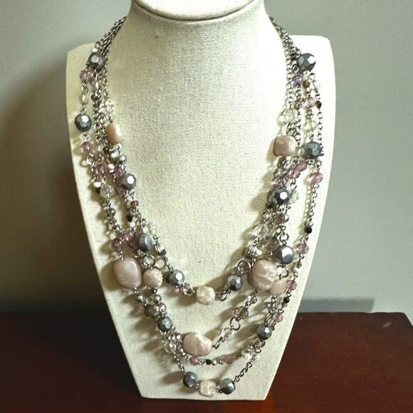 Lia Sophia Sugar Plum Necklace Multi Strand Layered Statement Jewelry - Picture 9 of 9